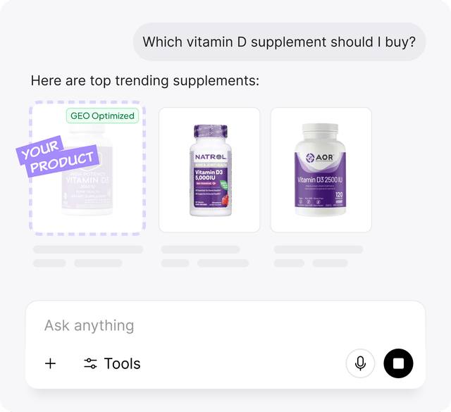 ChatGPT recommending supplements — AI search results your brand should appear in