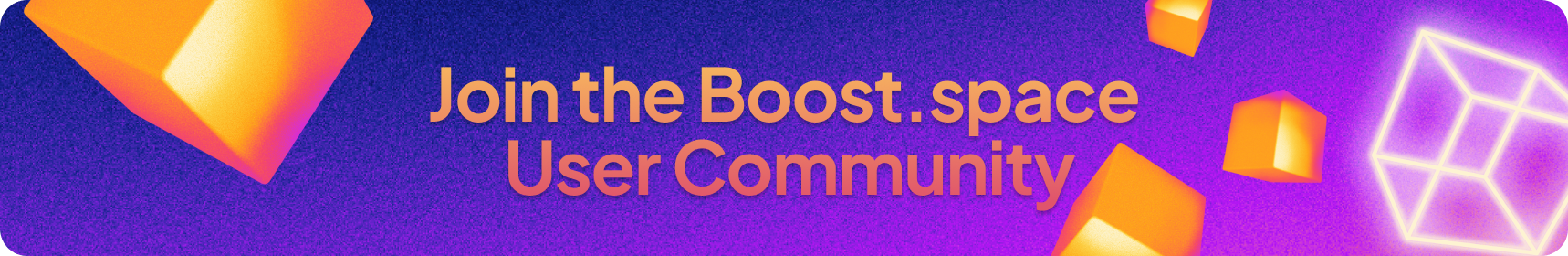 join user community, boost.space, facebook