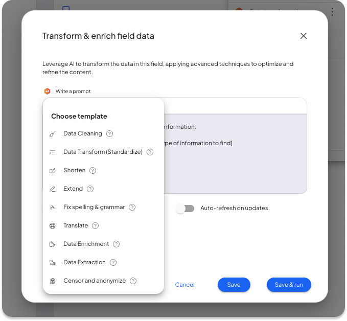 ai data transformation (enrichment)